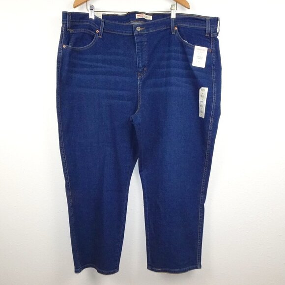 Levi Strauss Signature Jeans Women's Plus Size 28 Blue Stretch Denim Straight - Picture 1 of 10
